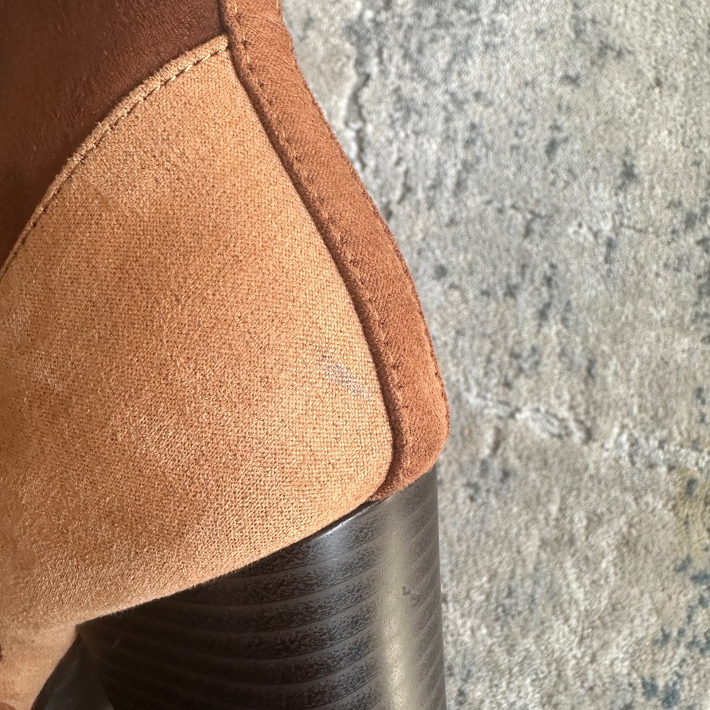 Stylish Tan Suede Ankle Boots - Picture 8 of 10